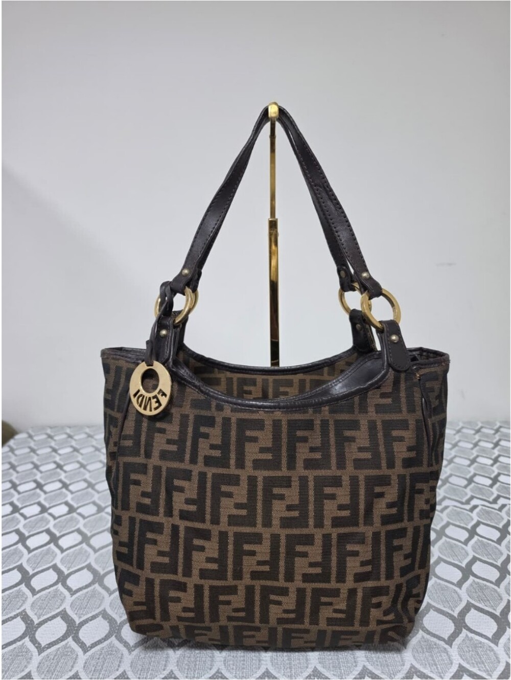 FENDI Zucca Small Chef Shopping Tote Brown